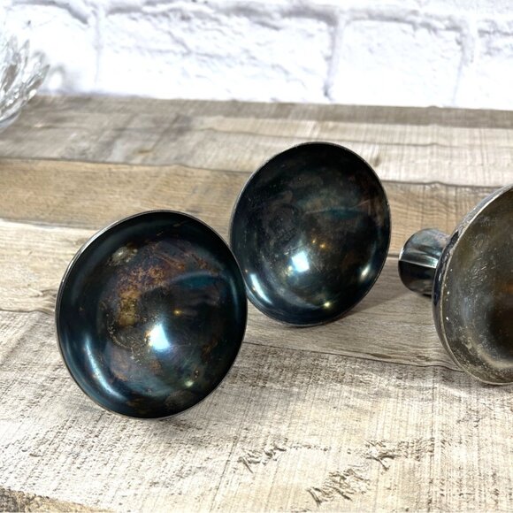 Oneida Silversmiths Silver Plated Art Deco MCM Candle Holders Set of 4 Vintage - Picture 4 of 13